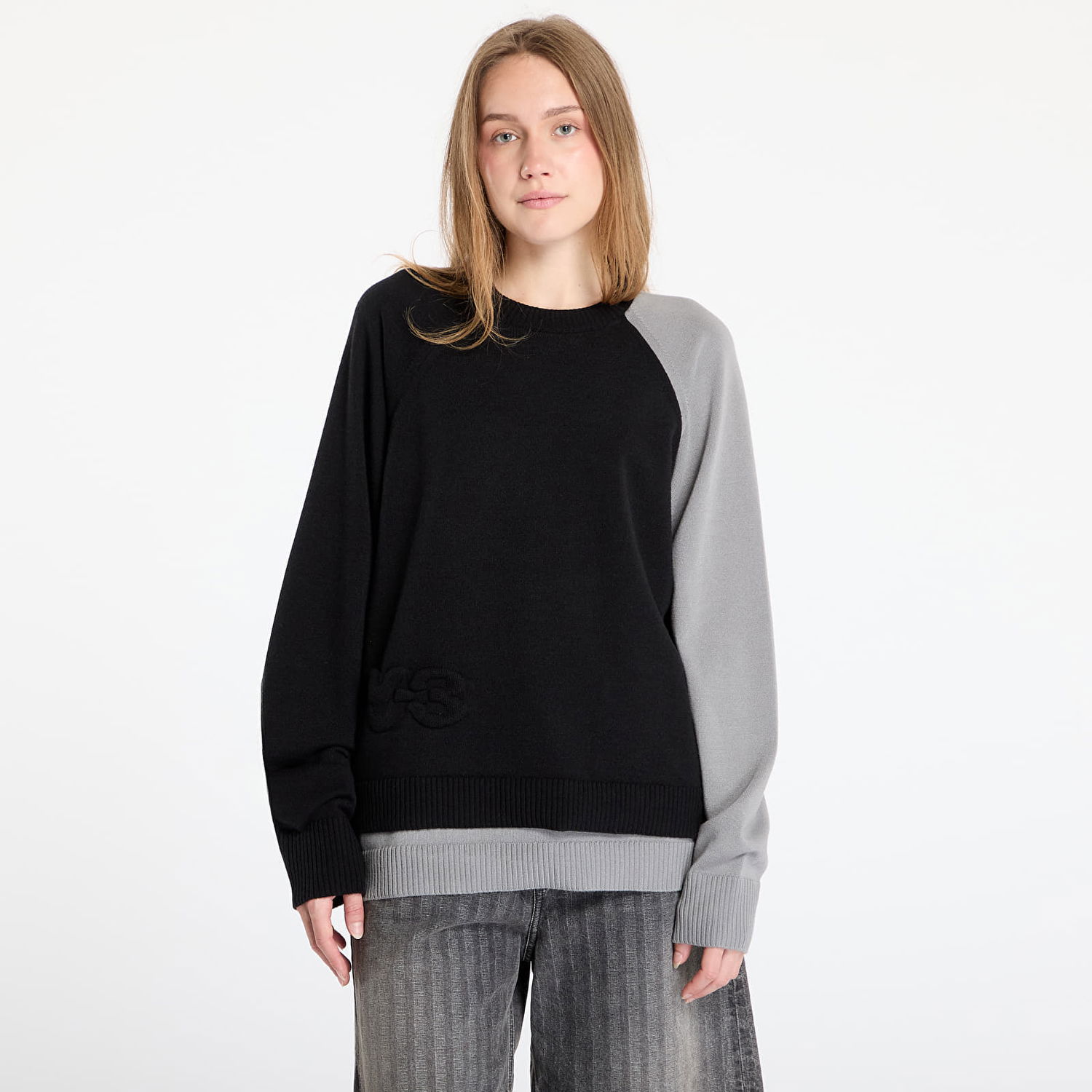 Пуловер Y-3 Y-3 Logo Knit Crew Sweatshirt Сиво | JX7331, 0