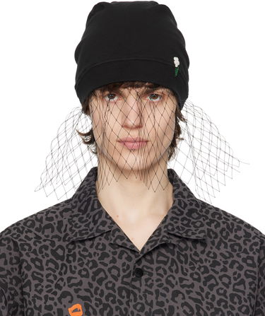 Шапка UNDERCOVER UNDERCOVER Beaded Appliqué Veil Beanie Черно | UC1E4H03-1, 0