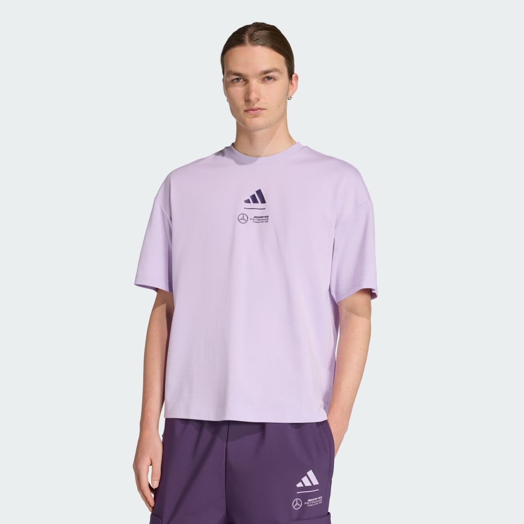 Тениска adidas Performance Mercedes-AMG Petronas Formula One Team Premium Woven T-Shirt Лилаво | JX8811, 0