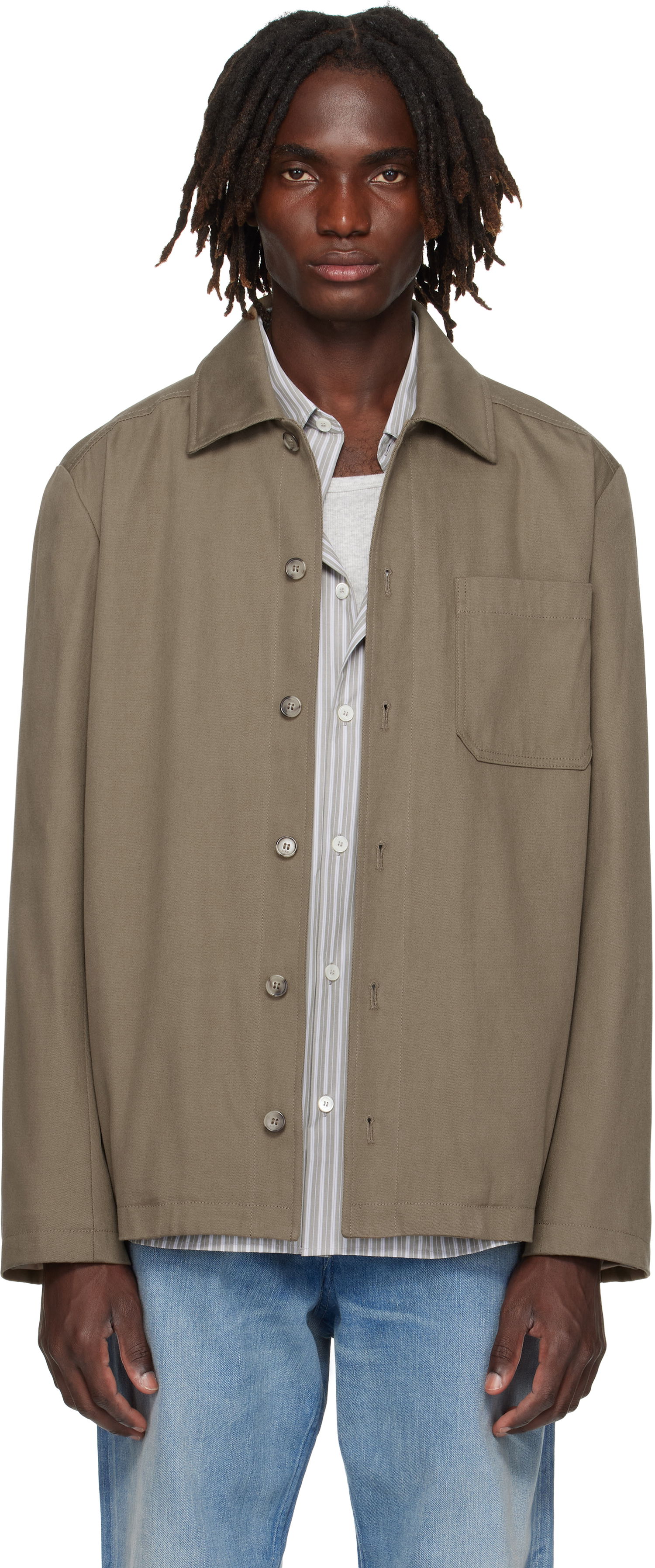 Яке A.P.C. A.P.C. Jeffray Button-Up Jacket Зелено | COFCO-H02991, 0