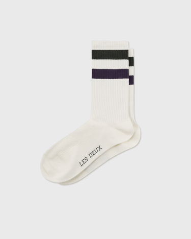 Чорапи Les Deux Ribbed Stripe Socks 2-Pack Бяло | LDM950013-210528, 1
