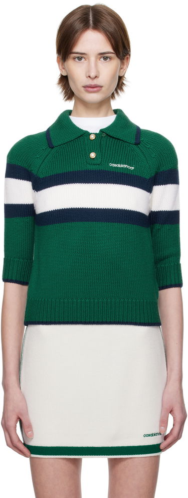 Пуловер Casablanca Casablanca Colorblock Polo Зелено | WPS25-KW-826-01, 0