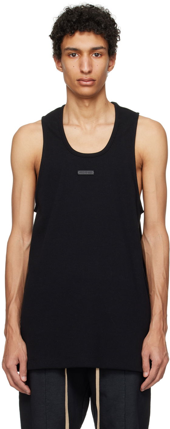 Black Ribbed Tank Top