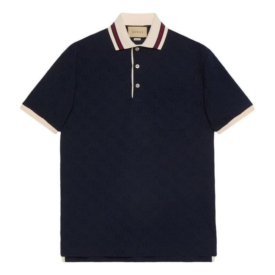 Поло тениска Gucci Embroidered Polo Shirt Синьо | 768631-XJF5A-4560, 0