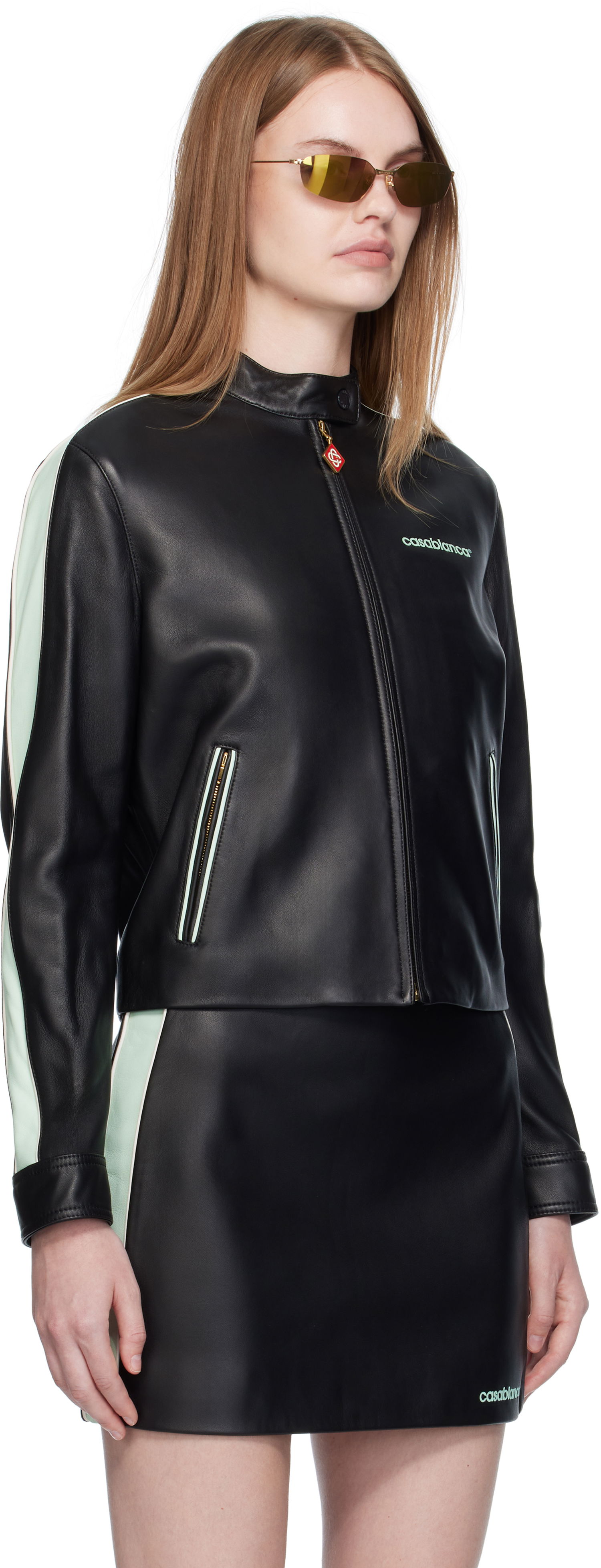 Яке Casablanca Casablanca Leather Racer Jacket Черно | WPF25-JK-400-01, 1