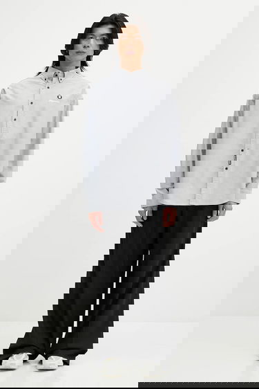 Риза AAPE by A Bathing Ape Cotton Long Relaxed Button-Down Shirt Сиво | AAPSTM8512XXO, 4