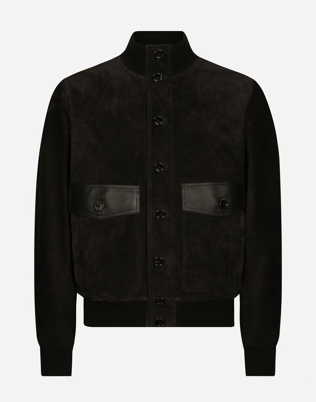 Dolce & Gabbana High-Neck Suede Jacket