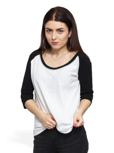 Ladies 3/4 Contrast Raglan Tee