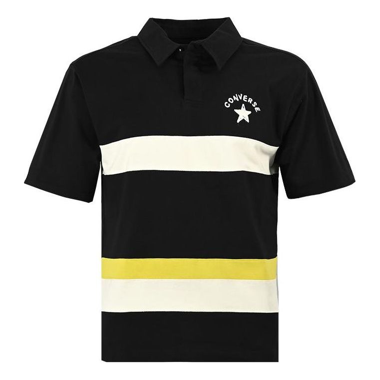 Поло тениска Converse Colorblock Logo Polo Shirt Черно | 10024880-A02, 0