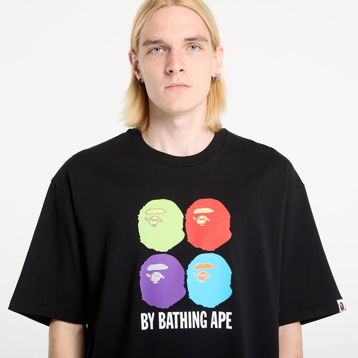 Тениска BAPE Apple Graphic Relaxed Fit Tee Черно | 001TEL801308MBLK, 1