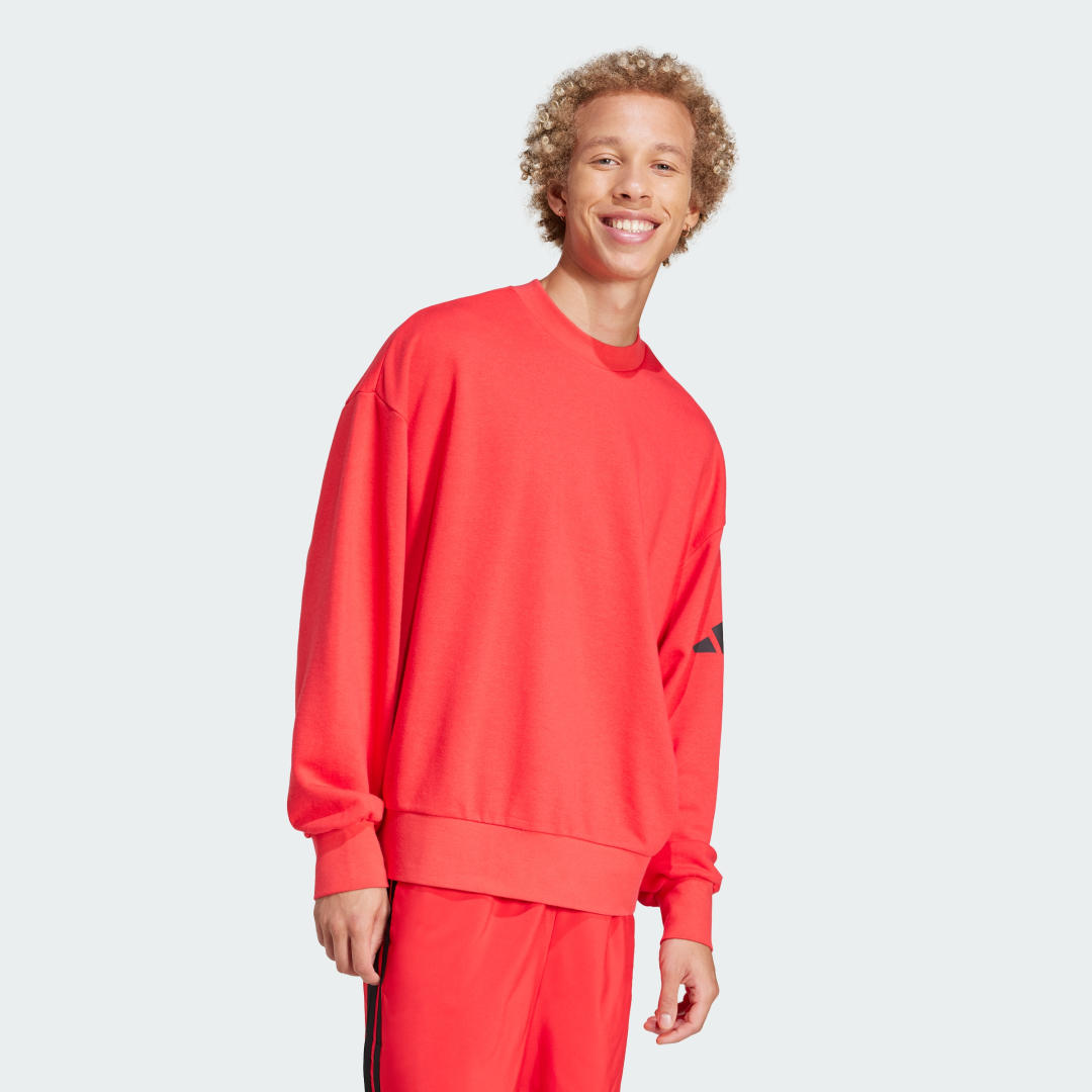 Суитчър adidas Performance Loose Fit Logo Sweatshirt Червено | JF3577, 1