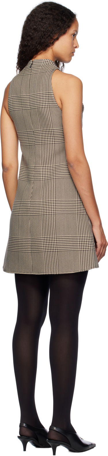 Pокля Courrèges Sleeveless Prince Of Wales A-Line Mini Dress Черно | 324CRO456PL0165, 2