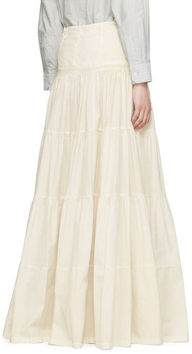 Пола Maison Margiela MM6 Maison Margiela Light Cotton Poplin Tiered Maxi Skirt Бежово | S62MI0031 M35458, 2