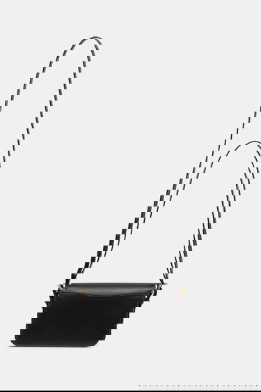 Чанта през рамо Coach Leather Flap Shoulder Bag with C-Lock Черно | CAM17, 2