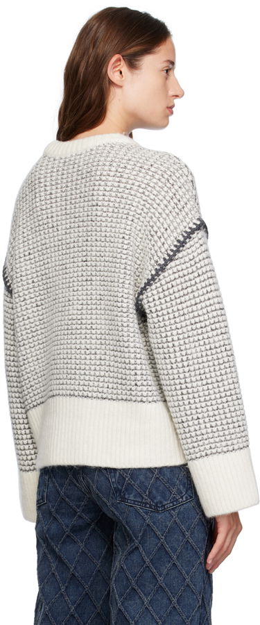 Пуловер rag & bone Katie Waffle Knit Sweater Бяло | WAS24F050SA50, 2