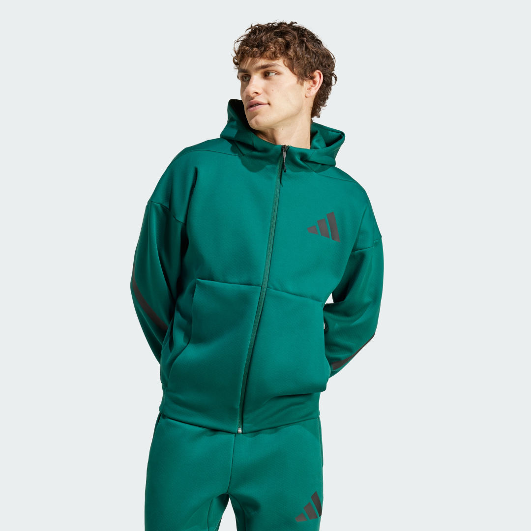 Суитчър adidas Performance Z.N.E. Full-Zip Hooded Зелено | JF6539, 1