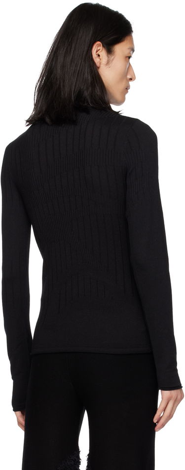 Тениска Dion Lee Fitted Ribbed Turtleneck Top Черно | C7104F22, 2