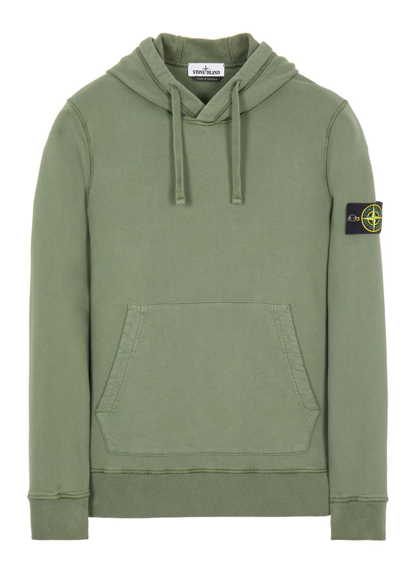 Суитчър Stone Island Brushed Cotton Fleece Hoodie Зелено | 751564120V0055-9411
