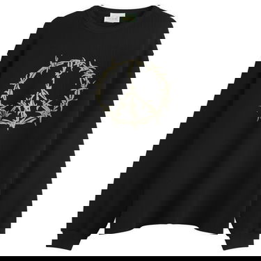 Тениска Aries Peace Press Gothic Waffle Long Sleeve T-Shirt Черно | AR60039-BLK, 0