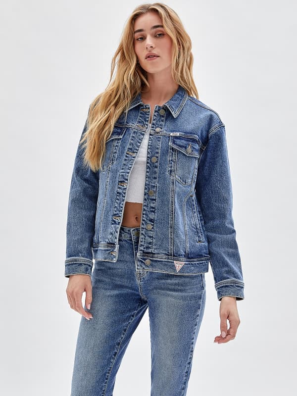 Яке GUESS Relaxed Fit Denim Синьо | W2BXN2D4ON2, 0