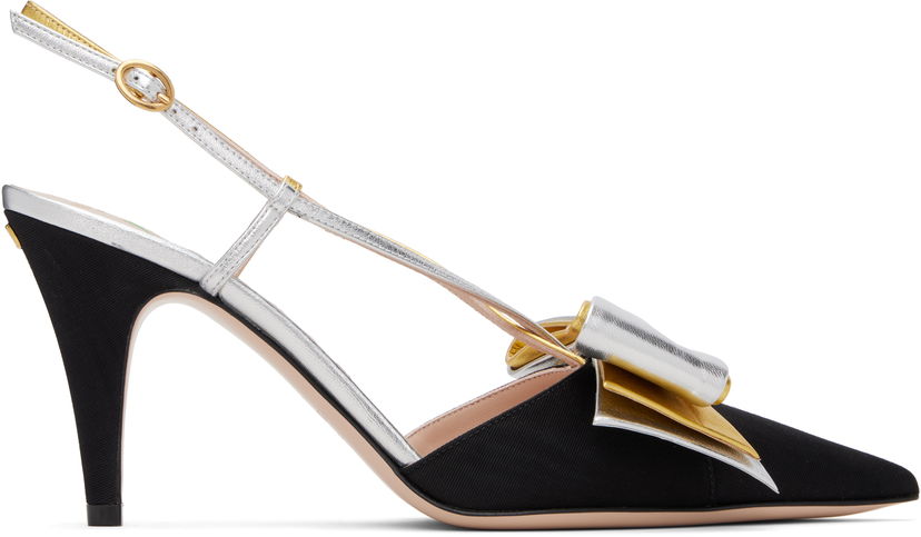 Грижа за обувките Valentino Valentino Garavani Bowow Slingback Heels Черно | 7W2S0MX4QLJ
