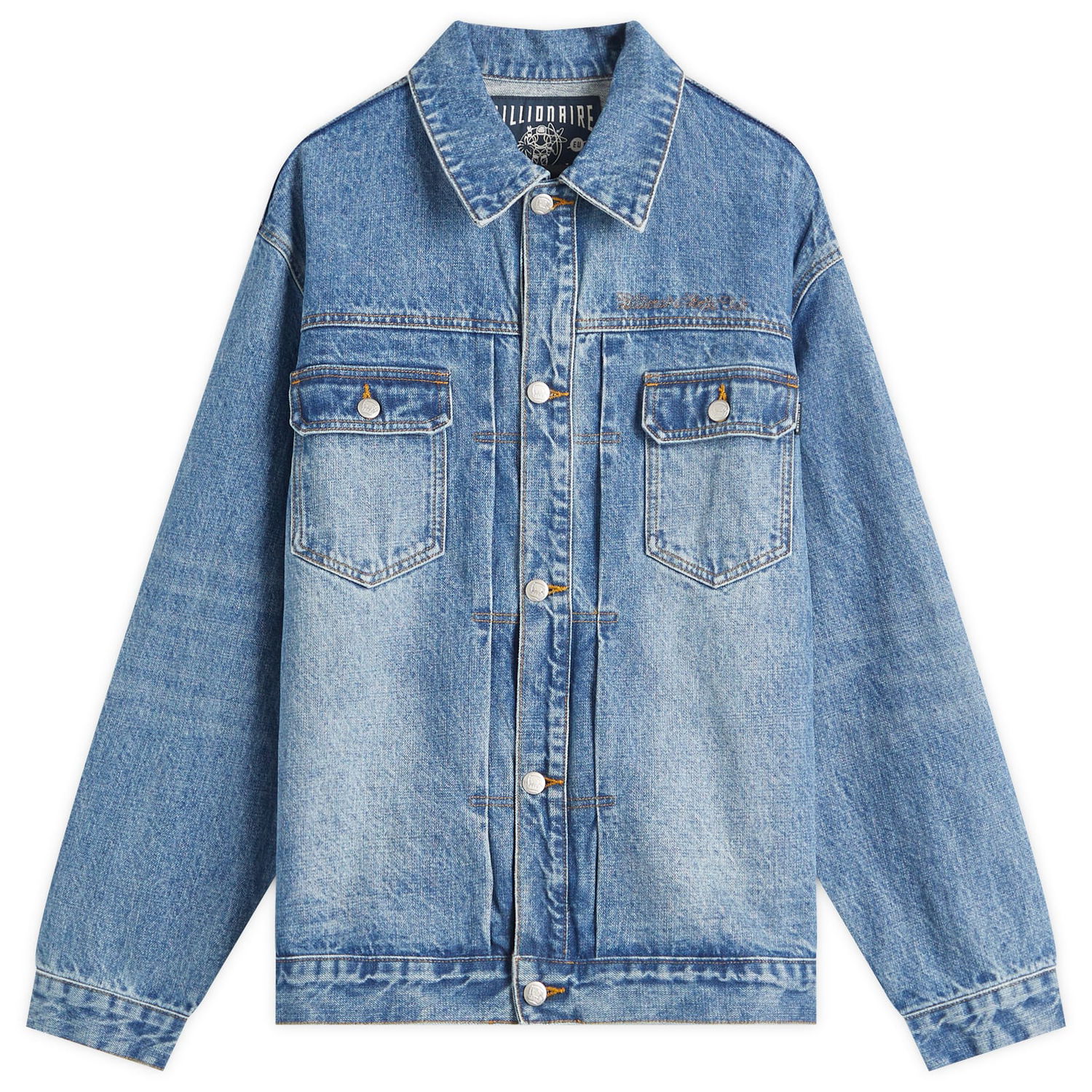 Яке BILLIONAIRE BOYS CLUB Billionaire Boys Club Script Logo Denim Jacket, Size Large Синьо | B25107-BLU, 0