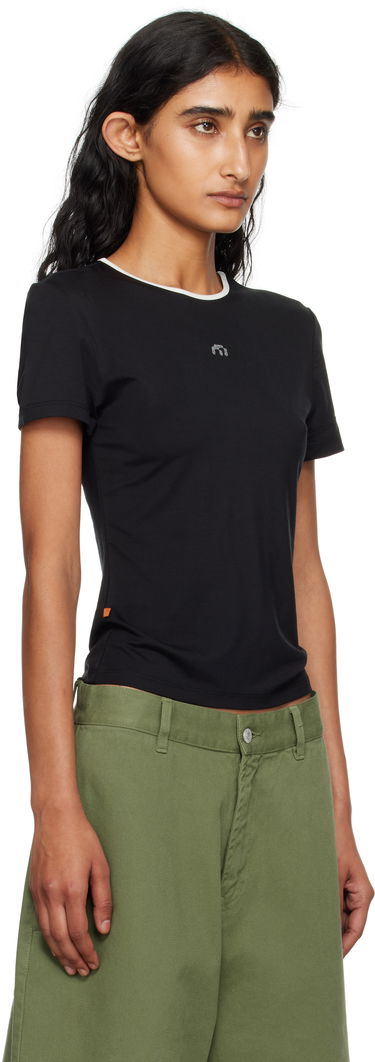 Тениска Miaou Rhinestone Mini T-shirt Черно | 7026LTJBLK, 1