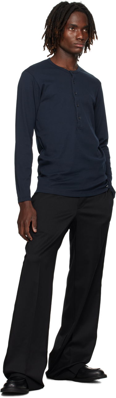 Тениски и потници Tom Ford TOM FORD Cotton Henley Тъмно синьо | T4M151040, 3
