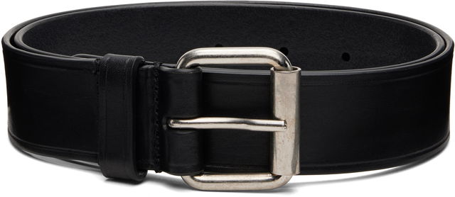 Dries Van Noten Smooth Leather Belt with Silver-tone Buckle