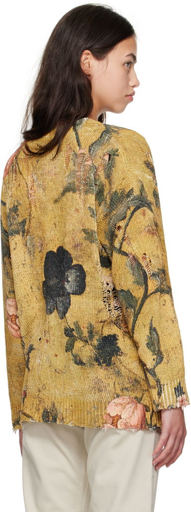 Пуловер R13 R13 Printed Boyfriend Cardigan Жълто | R13WY237-Y221A, 2