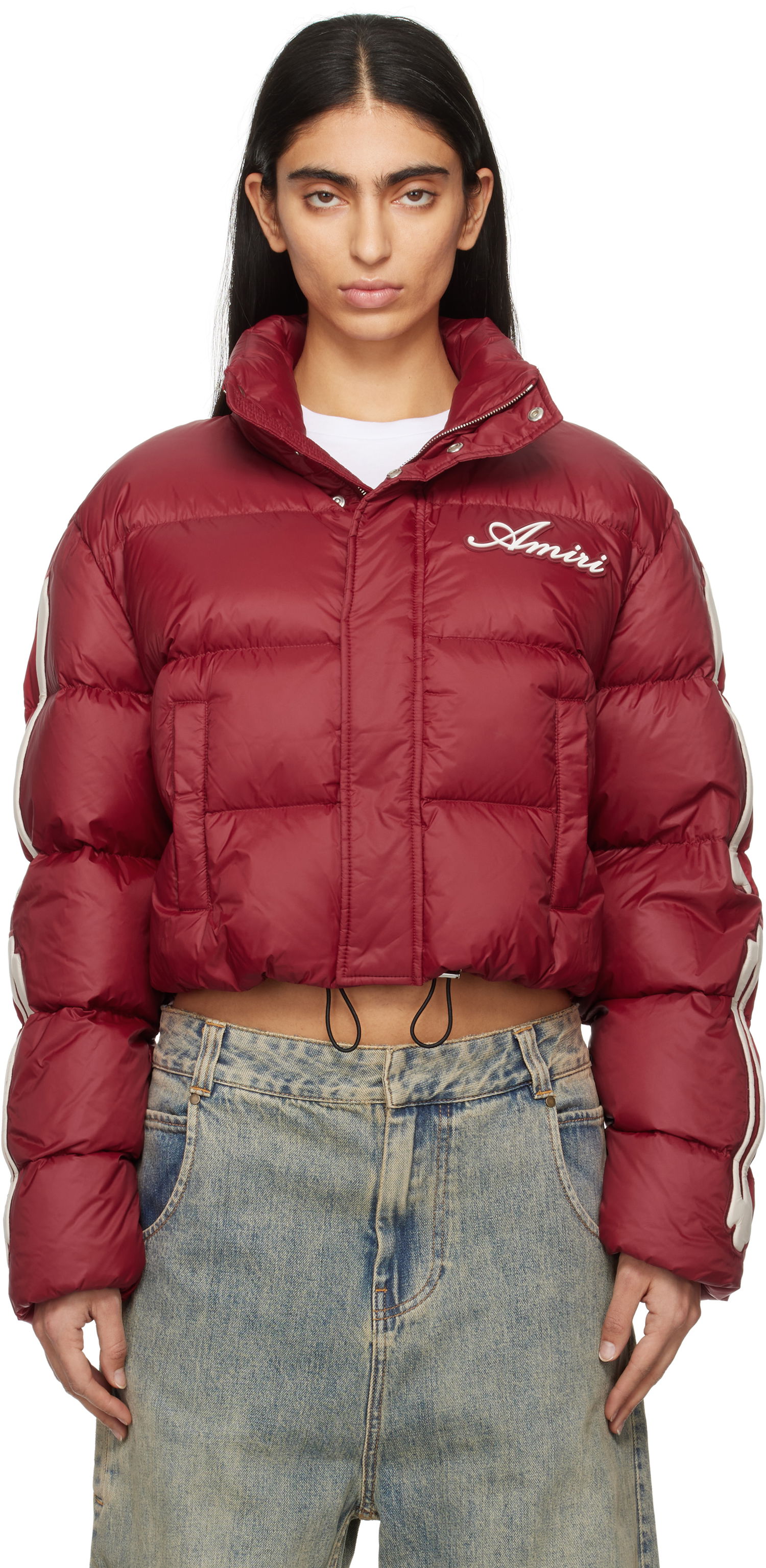 Пухо яке AMIRI Bones Cropped Down Jacket Червено | AWOUDW1003, 0