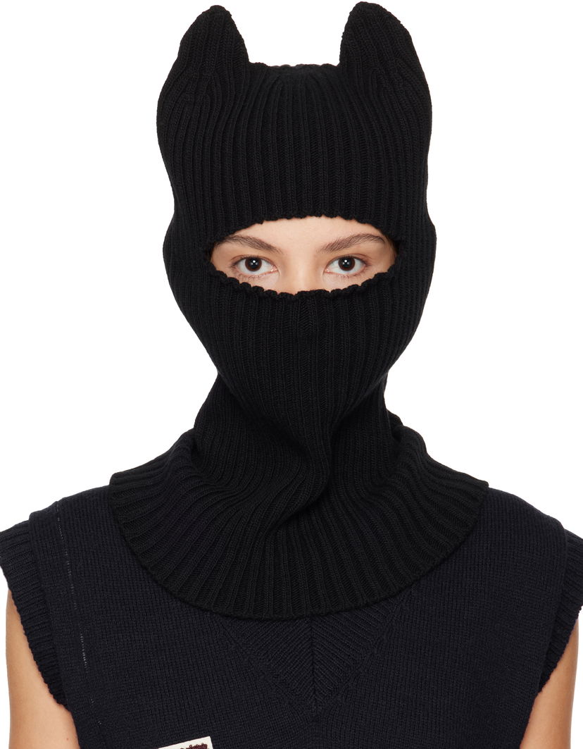 Шапка Ambush Knit Balaclava With Ears Черно | BWLA002F24KNI0011000