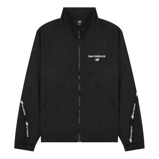 Ветровка New Balance Logo Full-Zip Woven Jacket Черно | AMJ22350-BK