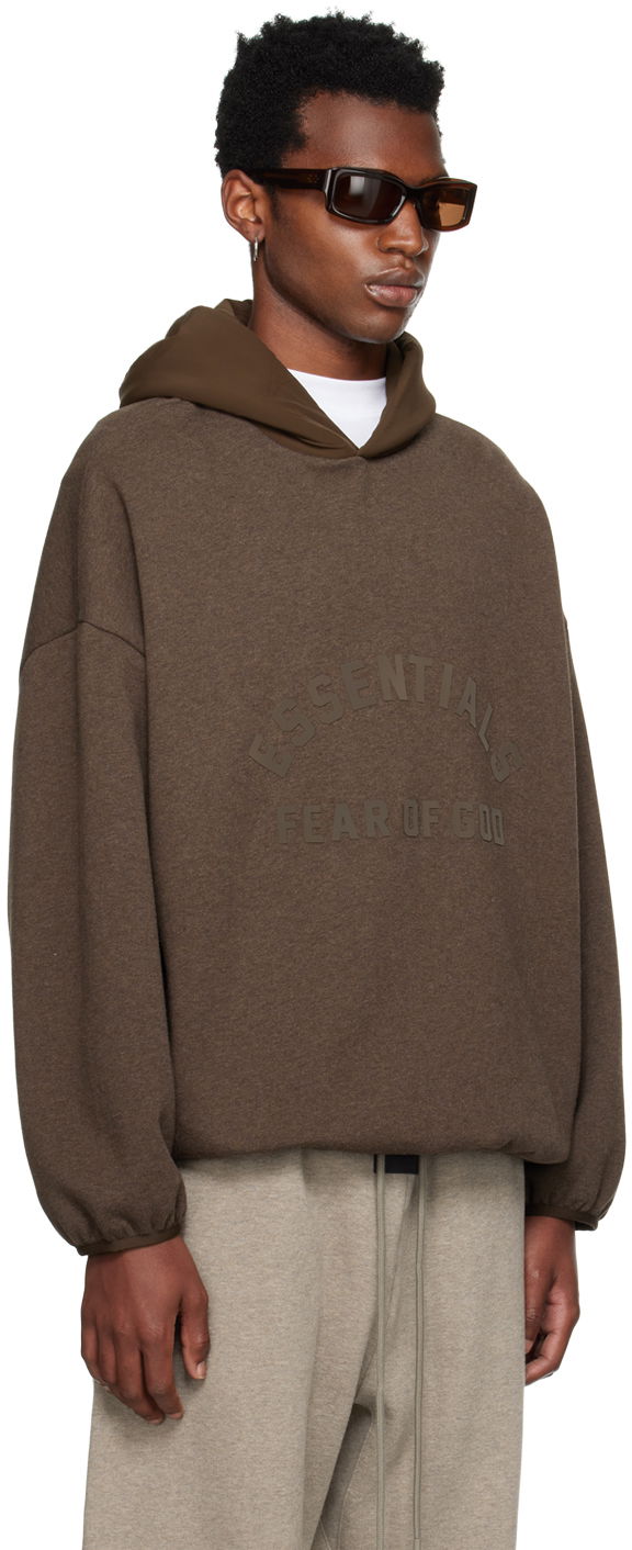 Суитчър Fear of God Core Collection Nylon Fleece Hoodie Heather Wood/Wood Кафяво | 202SU244312F, 1