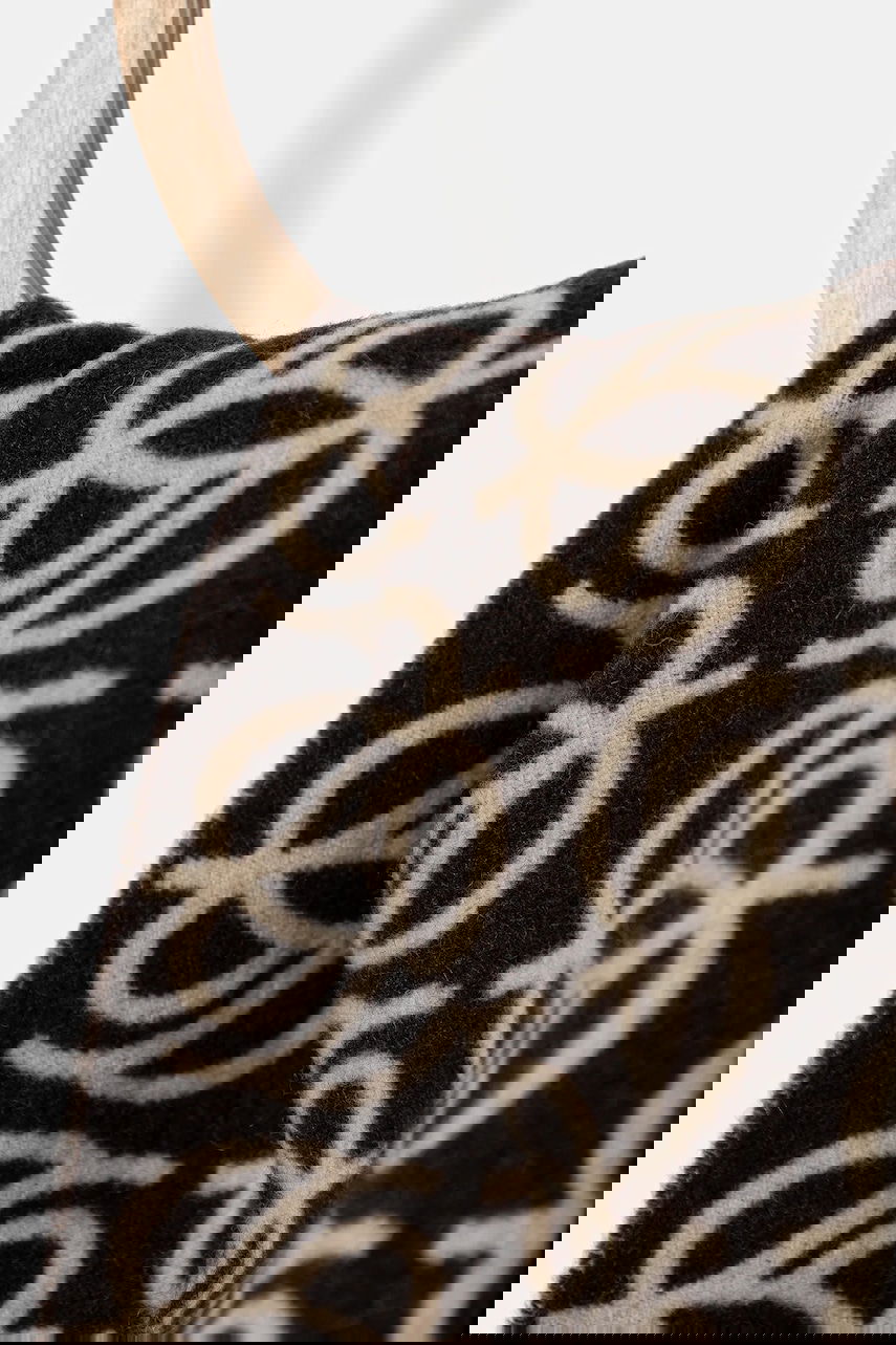 Шал Drôle de Monsieur Drôle de Monsieur L'Echarpe Monogramme Patterned Scarf Кафяво | I.SF118.WO046, 1