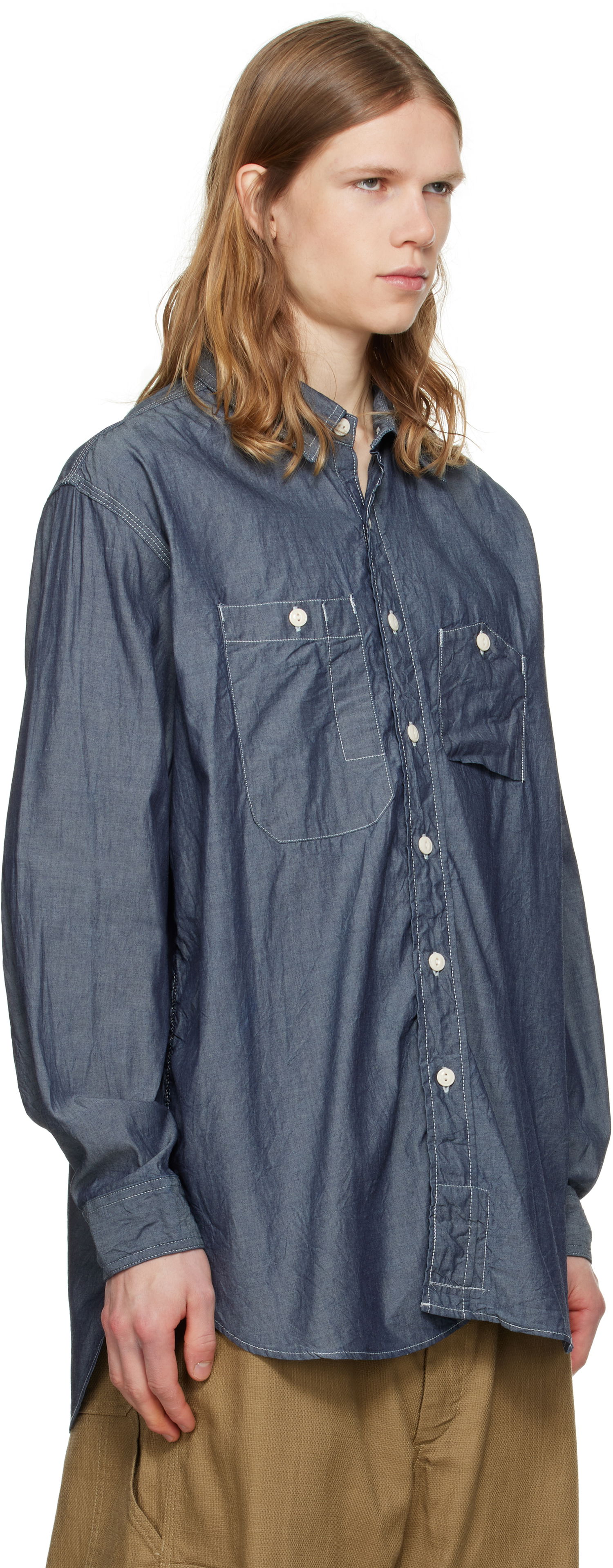 Риза Engineered Garments Engineered Garments Work Shirt Синьо | 25S1A007, 1