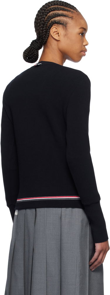 Пуловер Thom Browne Thom Browne Cotton Pique V-Neck Sweater Тъмно синьо | FJS194A-J0185, 2