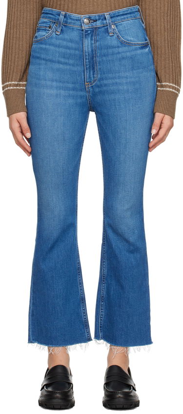Дънки rag & bone Casey High-Rise Frayed Flare Jeans Синьо | WDD23F2917C2C1, 0