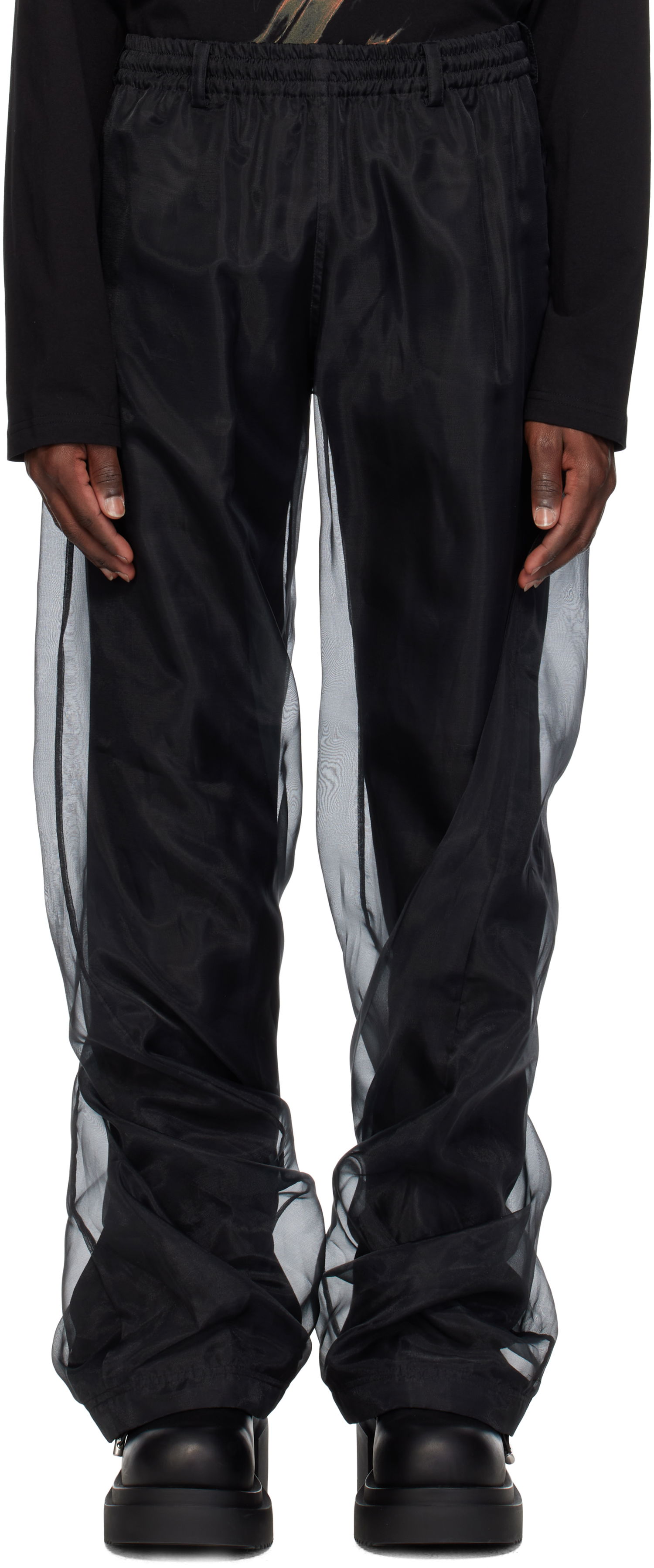 Панталони We11done We11done Layered Trousers Черно | WD-PT0-25-268-U-BK, 0