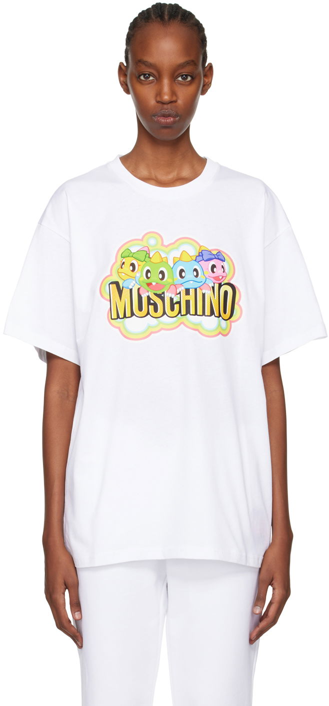 Тениска Moschino Puzzle Bobble T-Shirt Бяло | 0799 1041 A1001