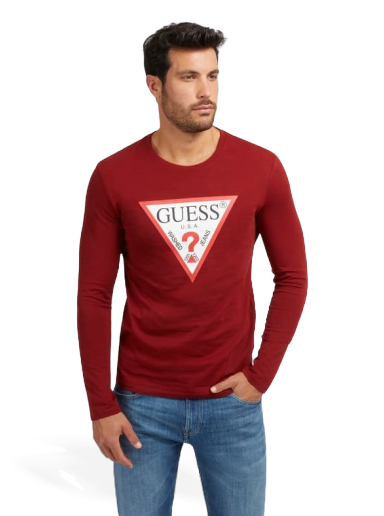 Тениска GUESS T-Shirt Бургунди | M2YI31I3Z14