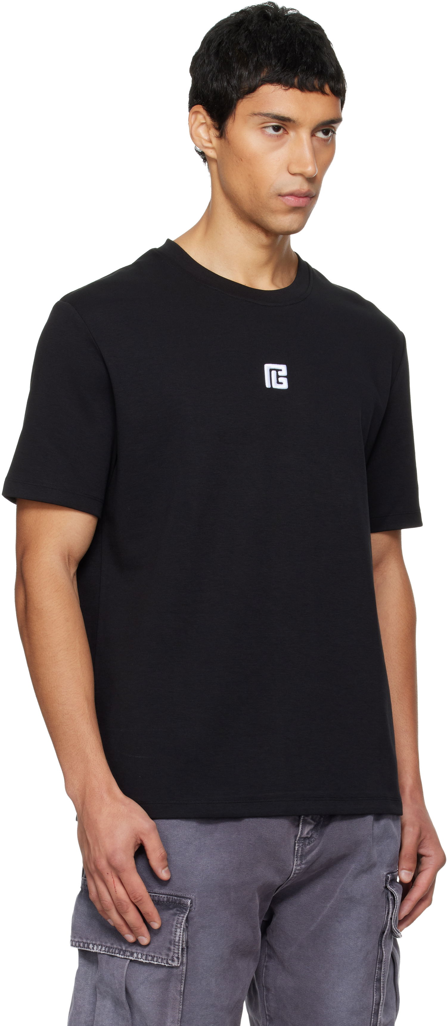 Тениска Balmain Small Logo T-shirt Черно | FH1EG000BC87, 1