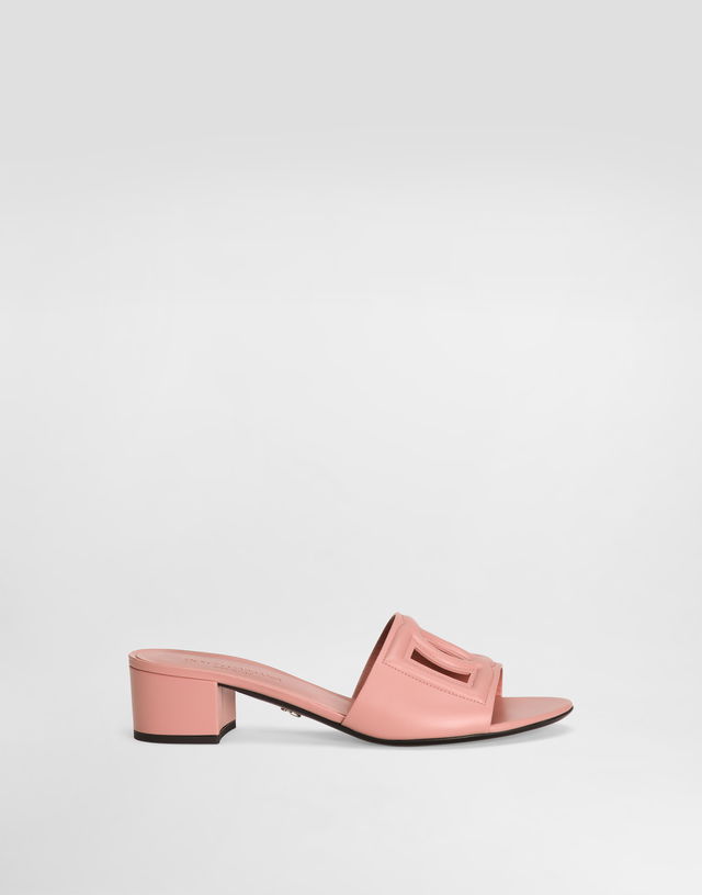 Dolce & Gabbana Calfskin DG Logo Mules