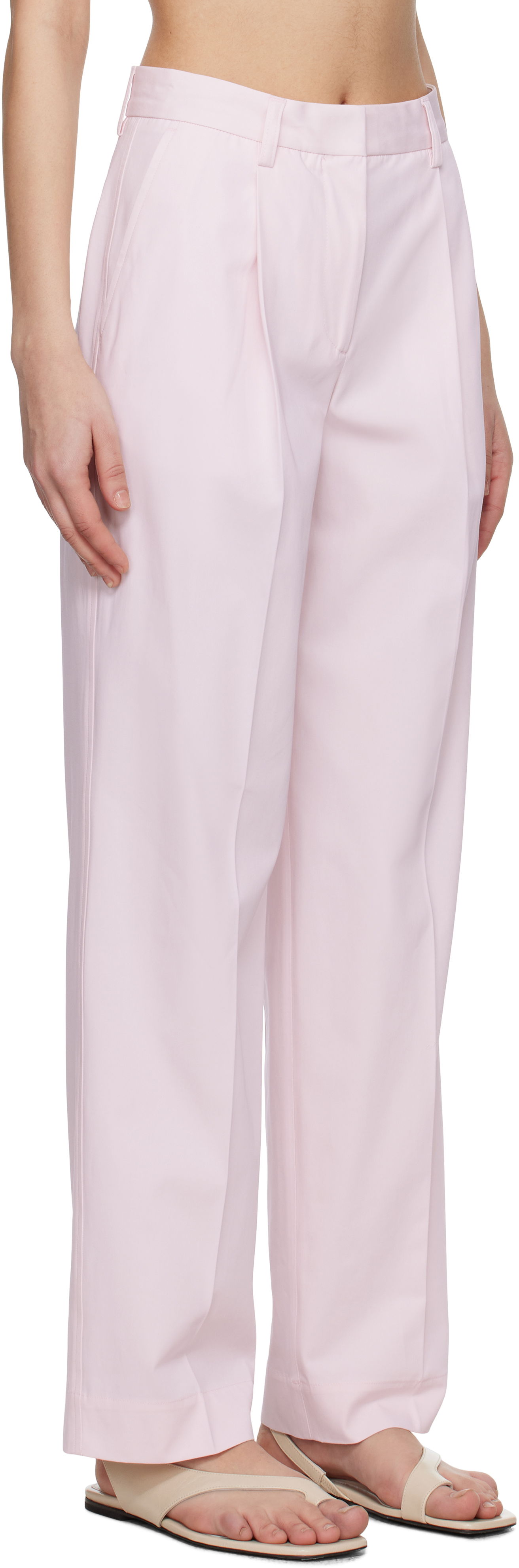Панталони TOTEME TOTEME Slanted Pocket Trousers Розово | 252-WRB0246-FB0379, 1