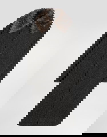 Палта Dolce & Gabbana Wool Chevron Coat with Fur Collar Сиво | G047VZFC2E6S8030, 0