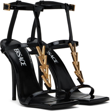 Бижута Versace Versace V2025 Chain Patent Heeled Sandals Черно | 1018236_D2VE_1B00V, 3