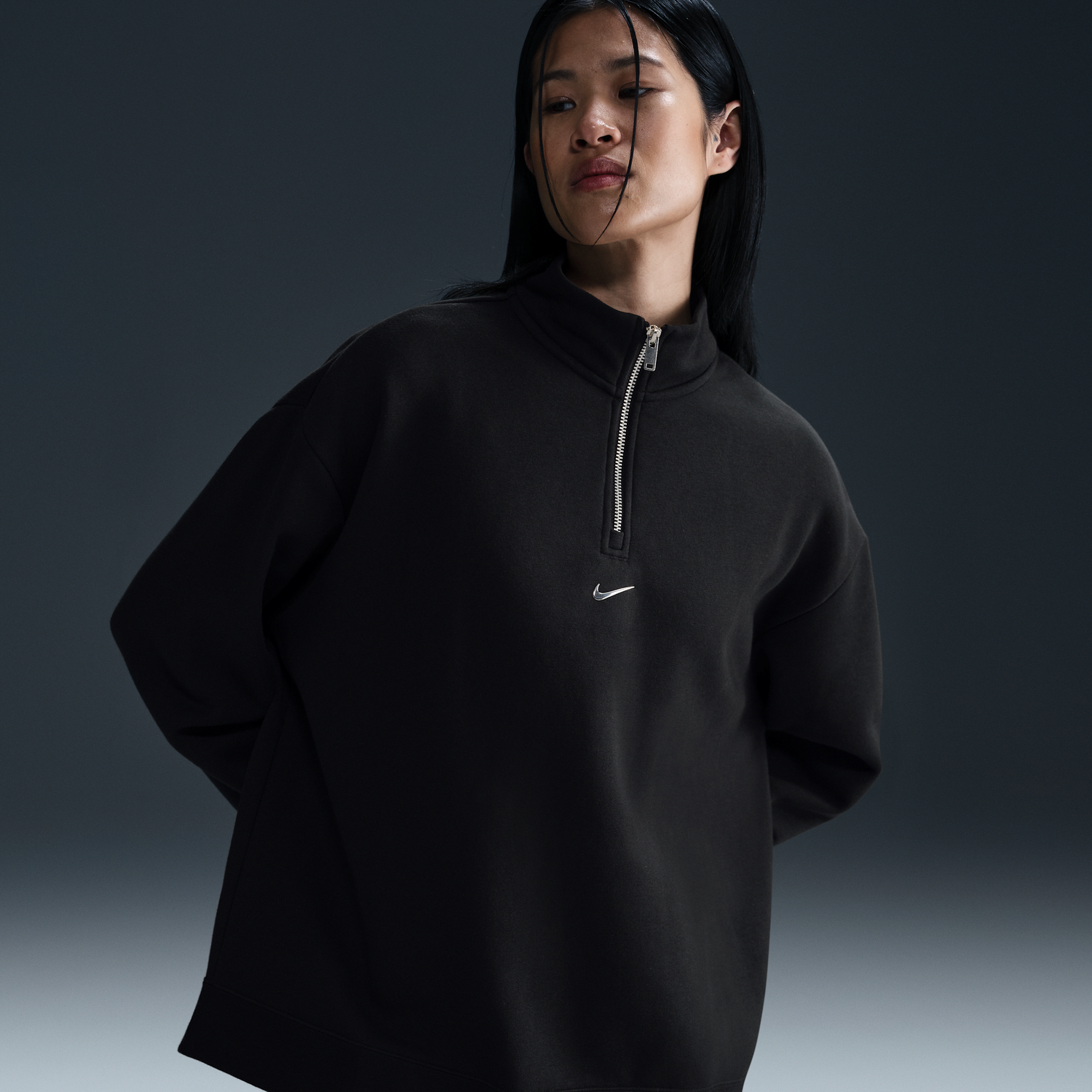 Пуловер Nike Nike Sportswear Fleece Quarter-Zip Top Черно | HV6071-010, 0