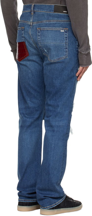 Дънки AMIRI AMIRI Croc Slim Thrasher Jeans Синьо | AMDNSM1023, 2