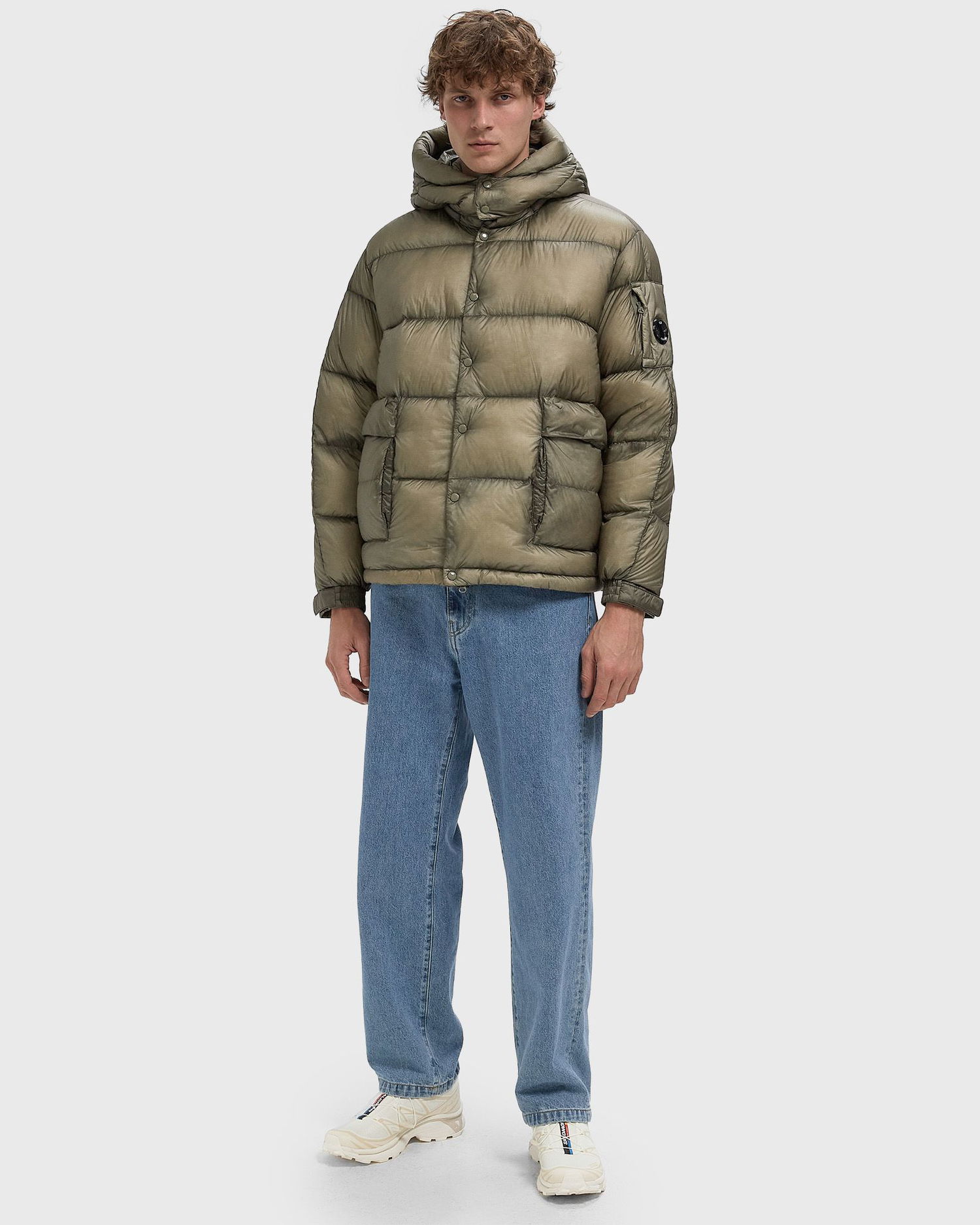 Пухо яке C.P. Company Hooded Puffer Jacket Зелено | 19CMOW191A110416A-356, 1