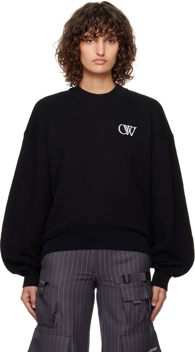 Embroidered Logo Oversized Crewneck Sweatshirt